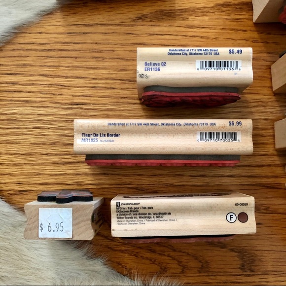 Set of 15 rubber stamps with wooden handles - Picture 5 of 8